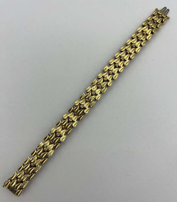 Vintage Gold Diamond Enamel Bracelet