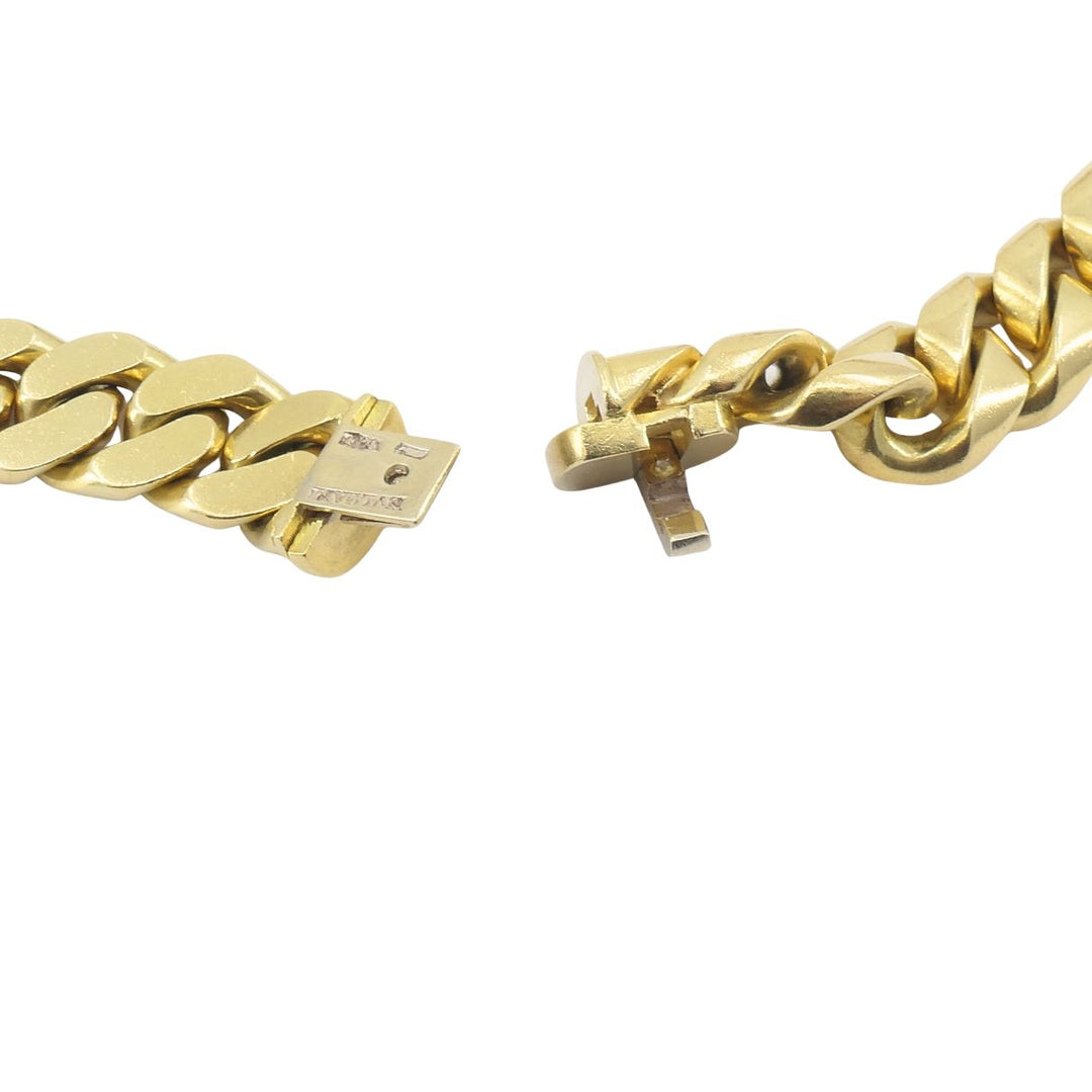 Vintage Bvlgari 18k Yellow Gold Heavy Curb Link Chain Bulgari Necklace