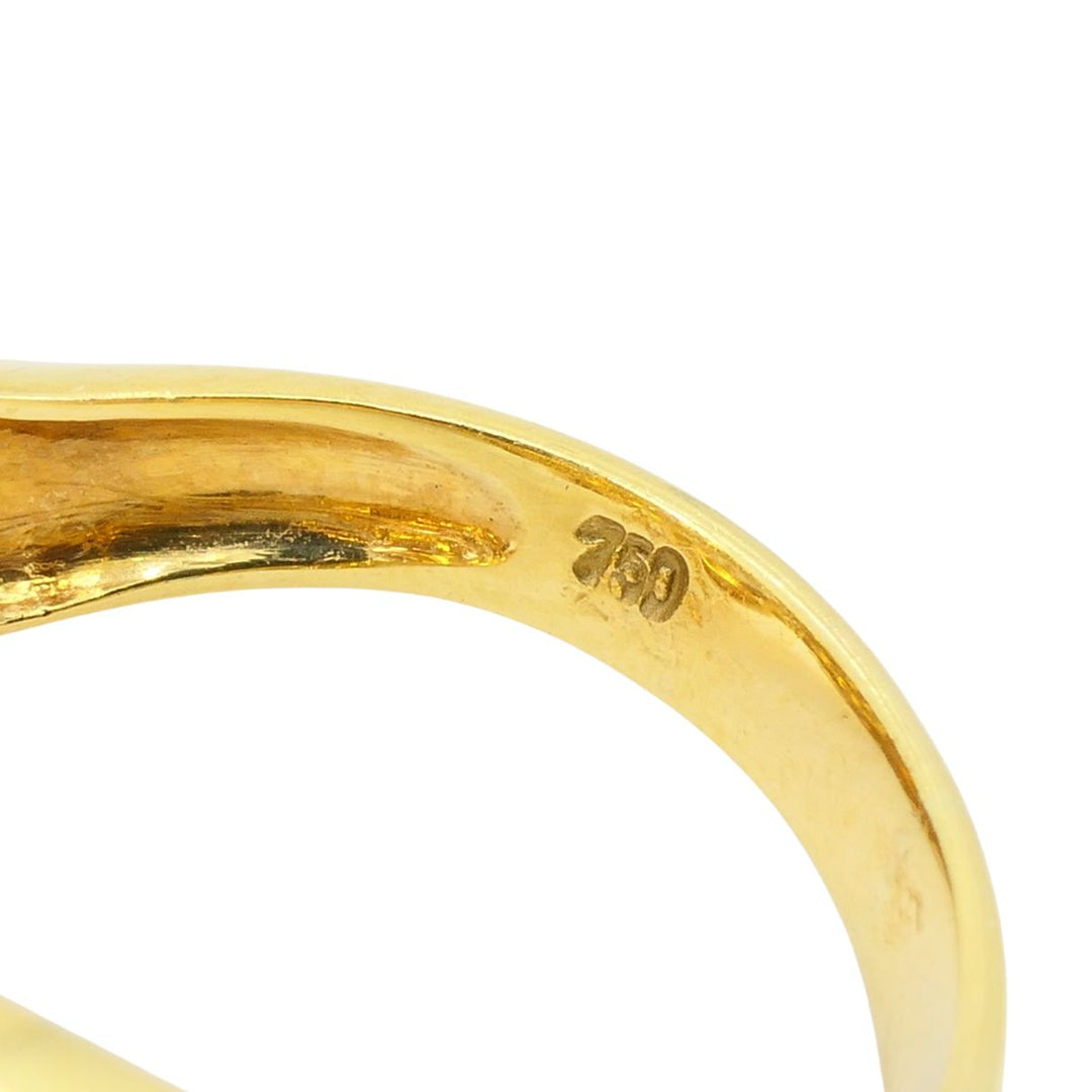 Vintage French 18k Gold Diamond Citrine Ring