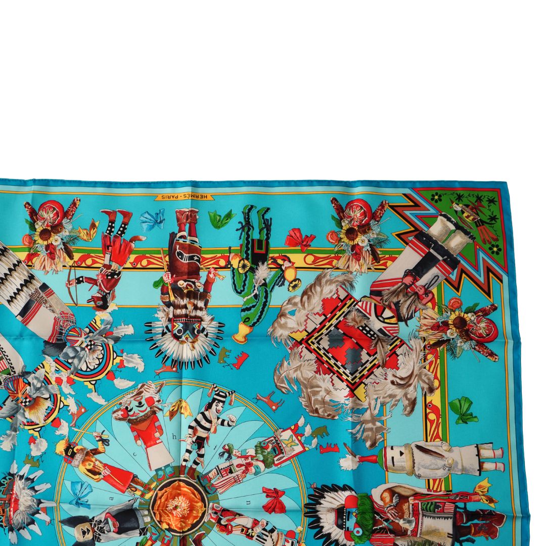 Hermès Paris 'Kachinas' Silk Scarf by Kermit Oliver