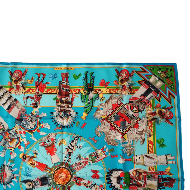 Hermès Paris 'Kachinas' Silk Scarf by Kermit Oliver