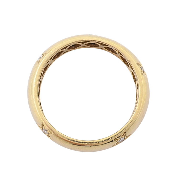 14k Gold Band Star Diamond Ring