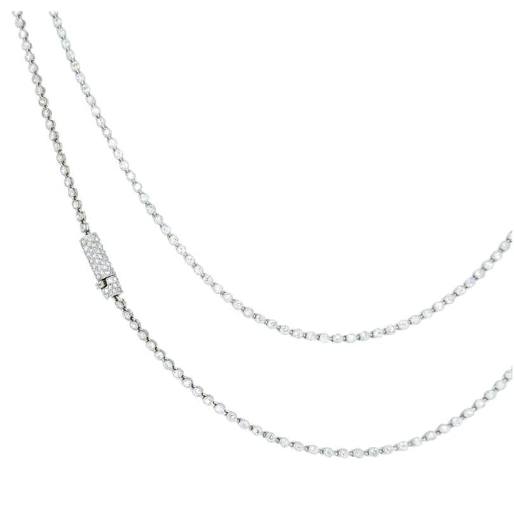 Art Deco Diamond Tennis Necklace Platinum Antique