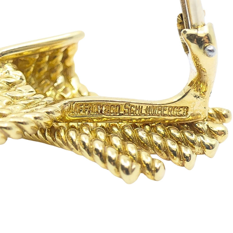 Tiffany & Co. Schlumberger 18k  Gold V-Rope Earrings