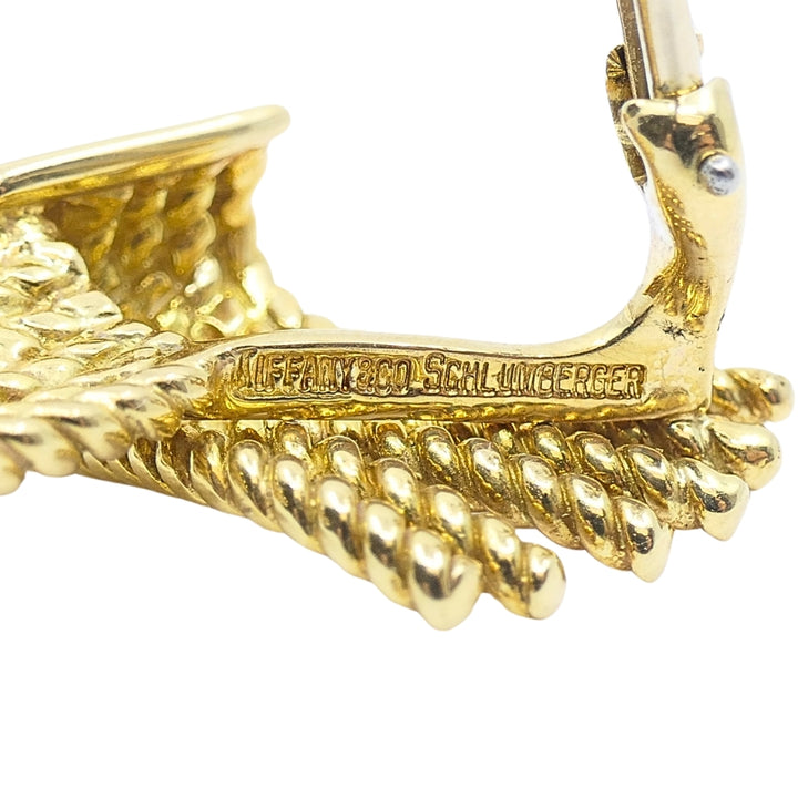 Tiffany & Co. Schlumberger 18k  Gold V-Rope Earrings