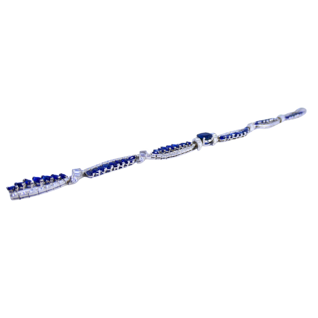 Oscar Heyman Platinum Sapphire Diamond Bracelet Certificate of Authenticity