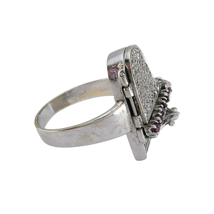 Vintage 14k Gold Grand Piano Diamond Gemstone Ring