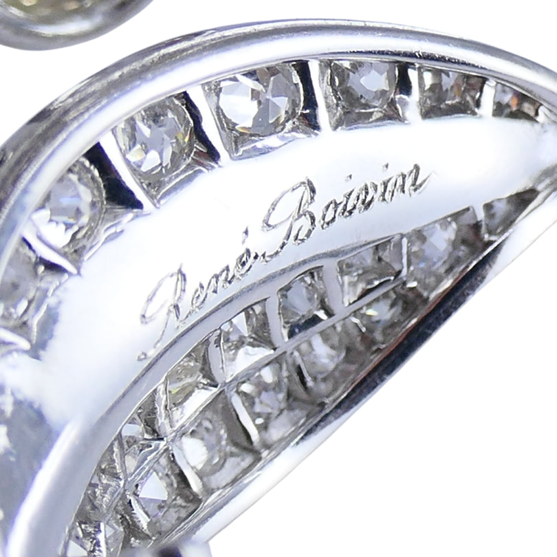 Antique Rene Boivin Platinum Diamond Brooch Circa 1880s