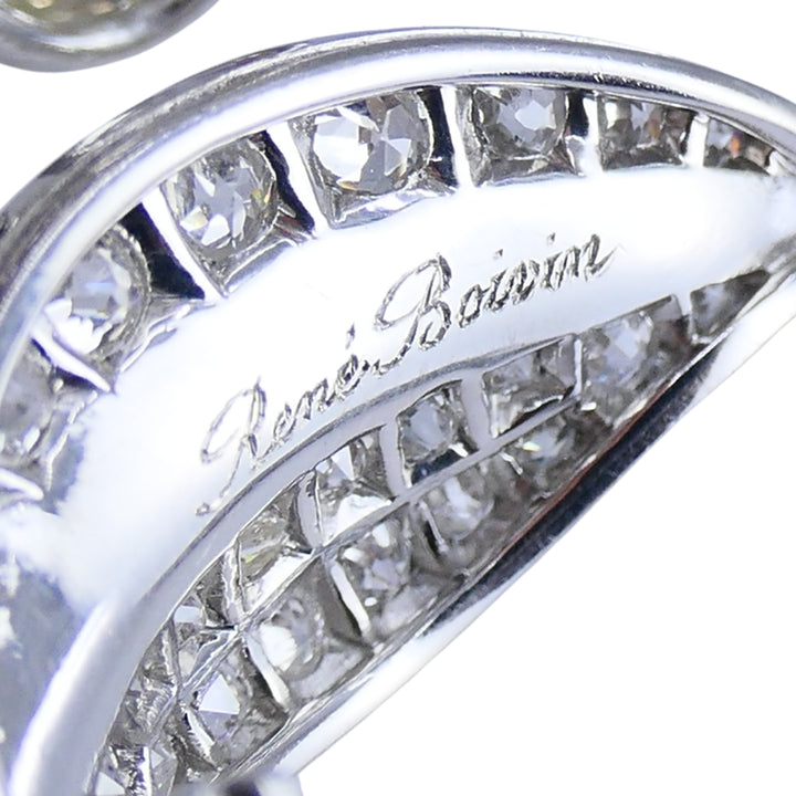 Antique Rene Boivin Platinum Diamond Brooch Circa 1880s