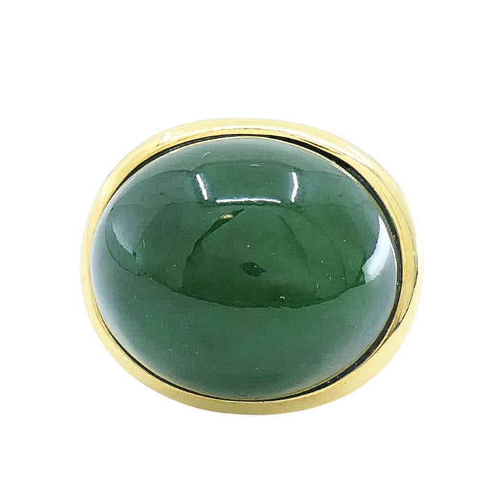 Tiffany & Co. Elsa Peretti 18k Gold Jade Cabochon Dome Ring