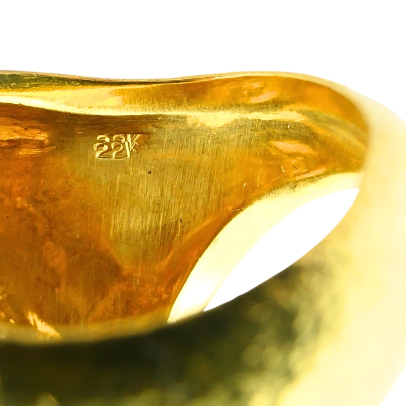 Boris Lebeau 22k Gold Signet Ring Aries Zodiac Sign