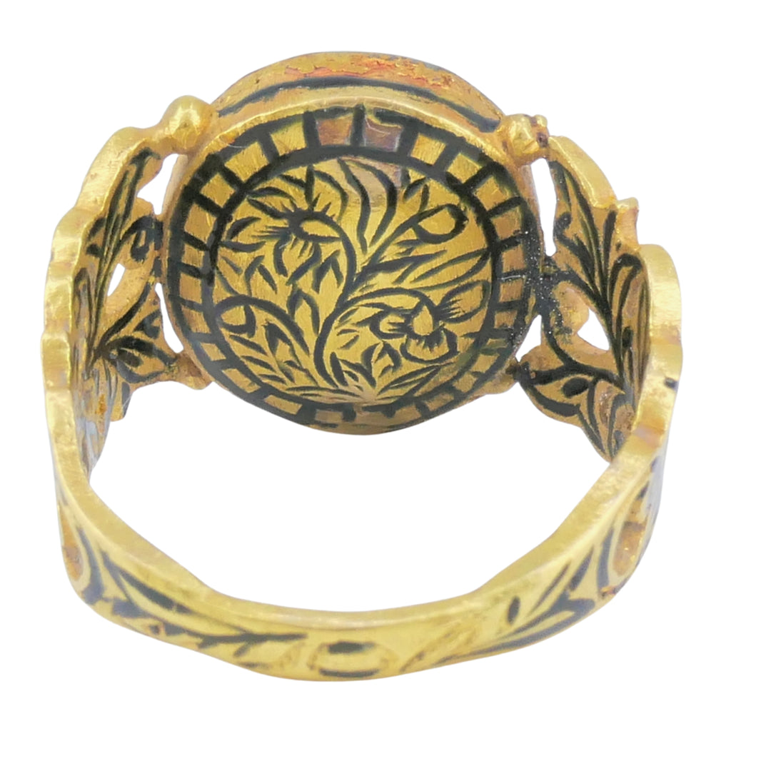 Sliced Rose Cut Diamond Ring 22k Gold Ring with Diamond Fred Leighton Victorian