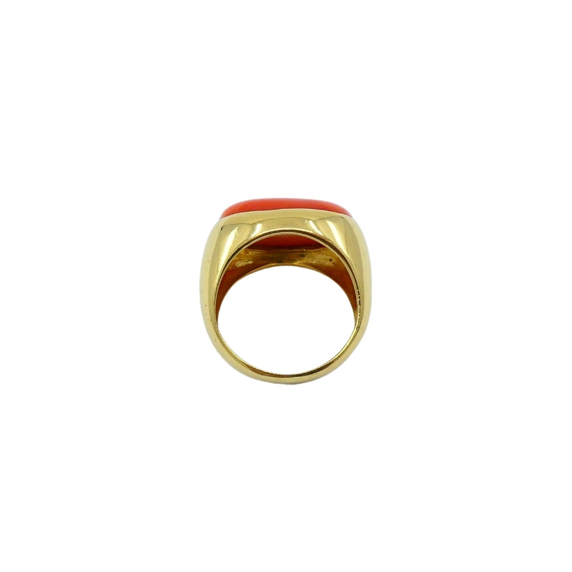 H. Stern Coral Ring 18k Gold Vintage Jewelry