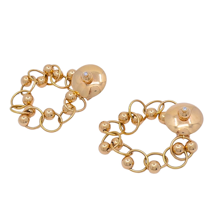 Aletto Brothers 18k Rose Gold Diamond Long Dangle Clip-On Earrings