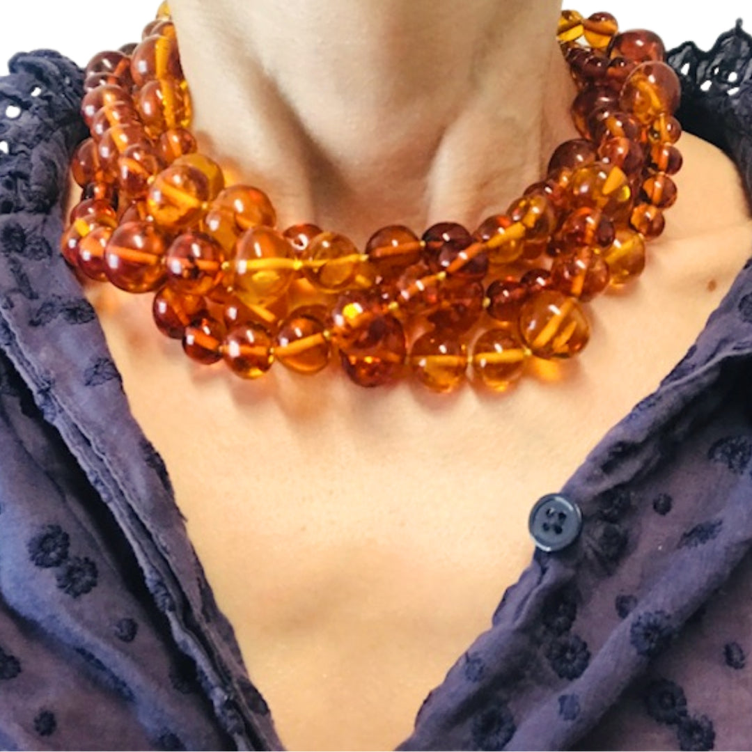 Paloma Picasso for Tiffany & Co. Amber Bead Gold Necklace