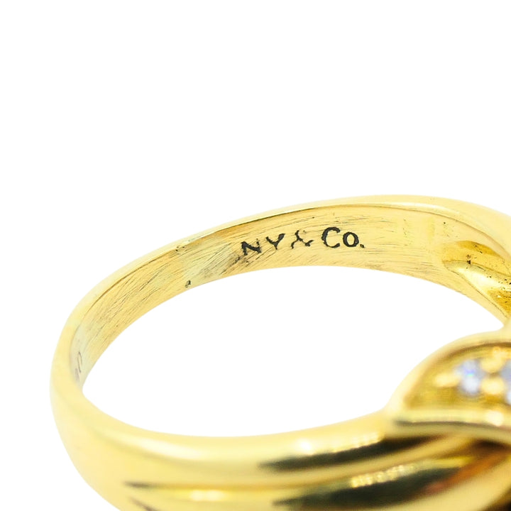 Tiffany and Co. 18K Gold  Diamond  "X"  Ring