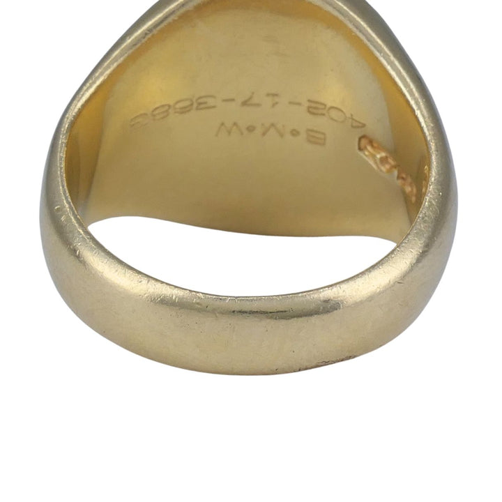 Vintage Larter & Sons 14k Yellow Gold Heraldic Coat of Arms Signet Ring 1930s