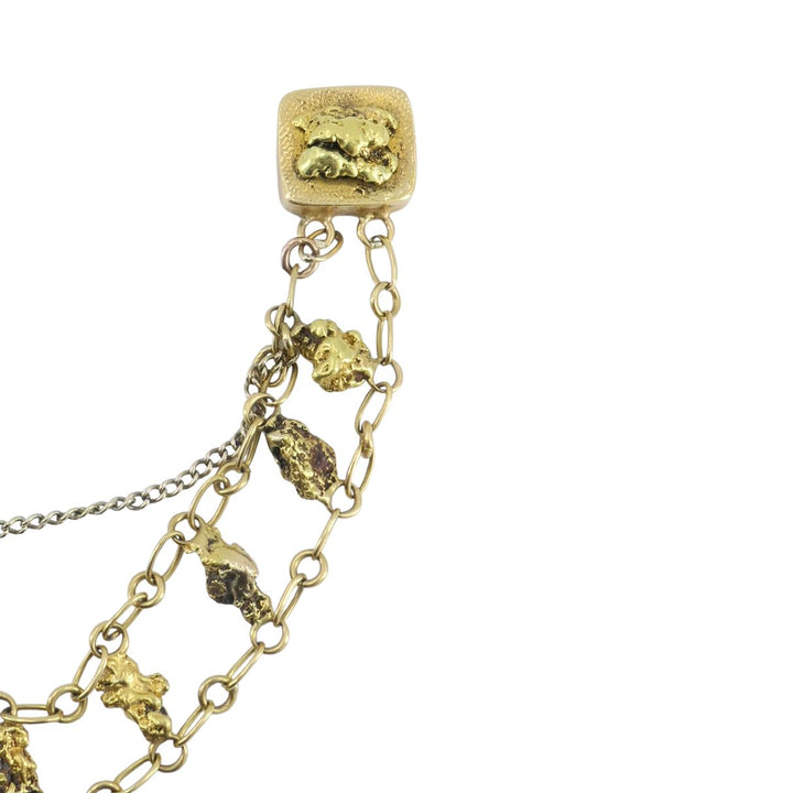 Vintage 22k Yellow Gold Nugget Link Bracelet, Circa 1970s