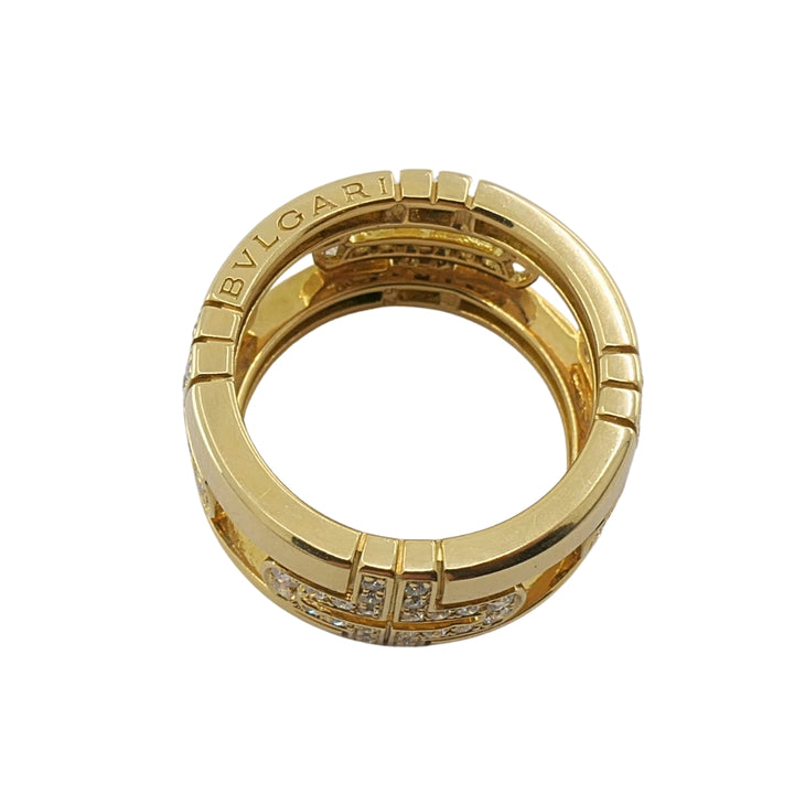 Bvlgari Bulgari Parentesi Diamond Ring 18k Gold Band Ring