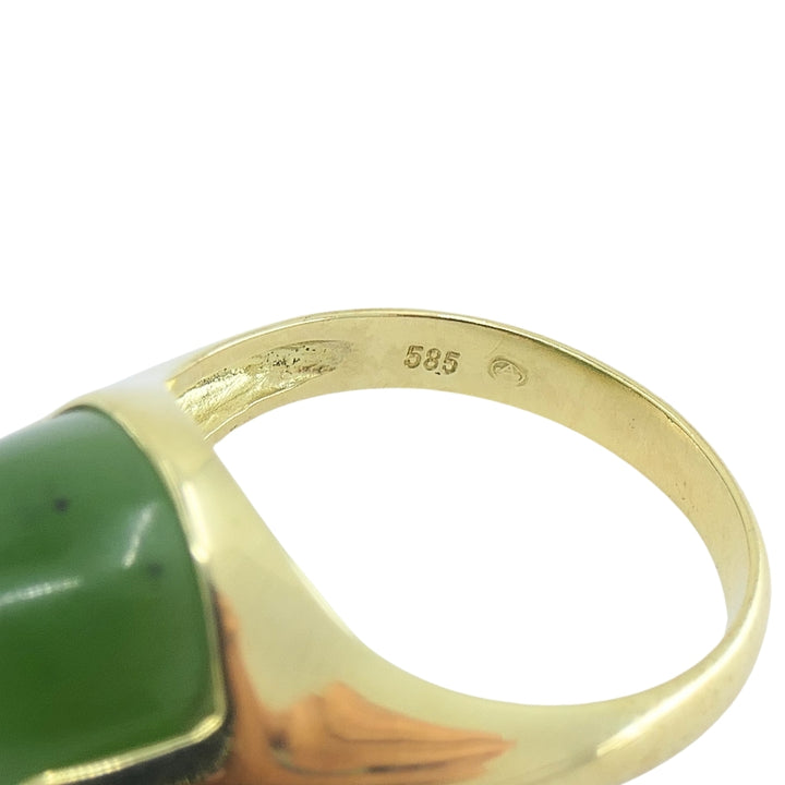 Vintage Green Jade Ring 14k Gold