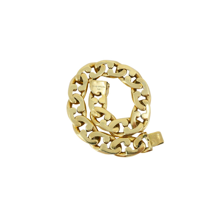 Vintage Tiffany & Co. 18k Gold Chain Bracelet Flat Link
