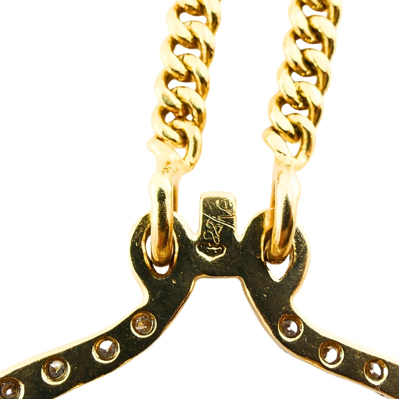 14k Gold Diamond Sapphire Pendant Necklace Eye Motif