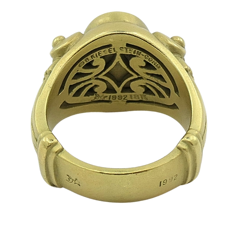 Kieselstein Cord Ring 18k Gold Green Tourmaline Intaglio
