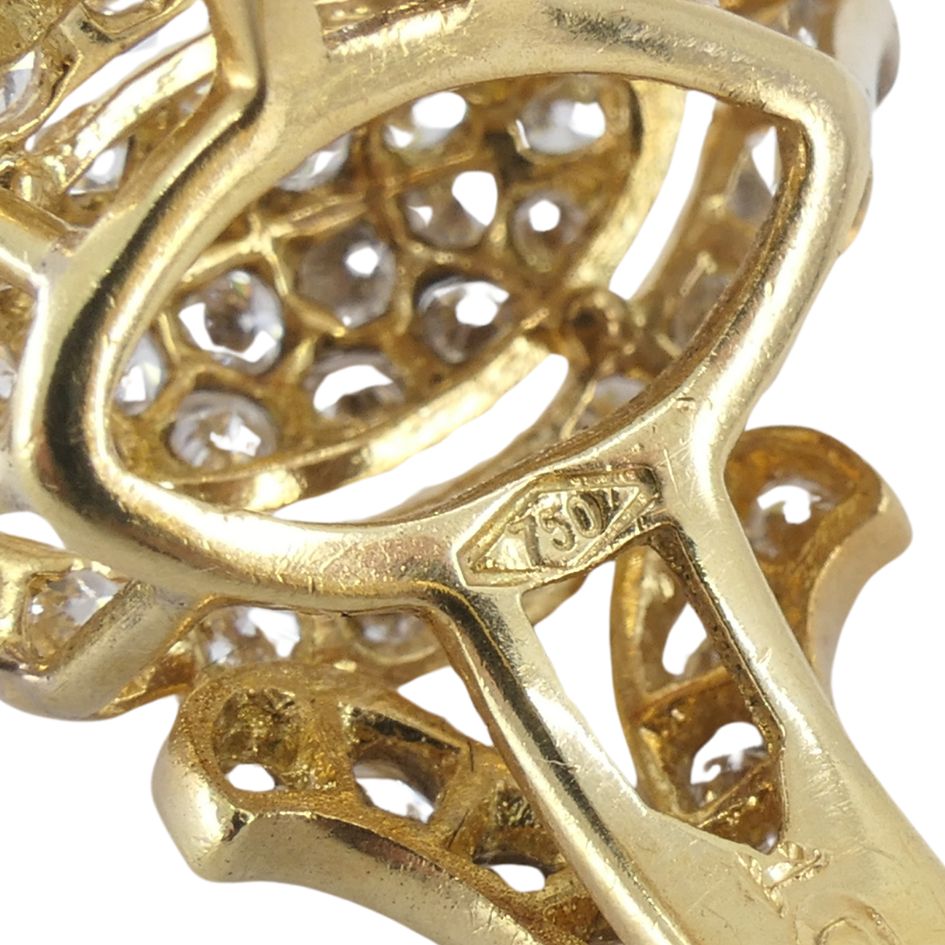 Vintage Cartier 18k Gold Diamond Marquise Cluster Ring