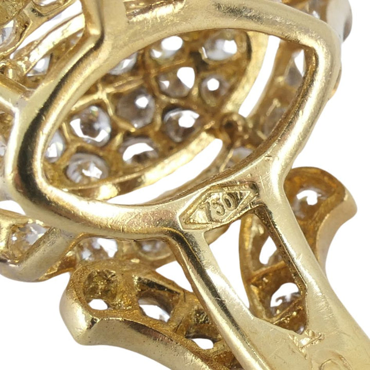 Vintage Cartier 18k Gold Diamond Marquise Cluster Ring