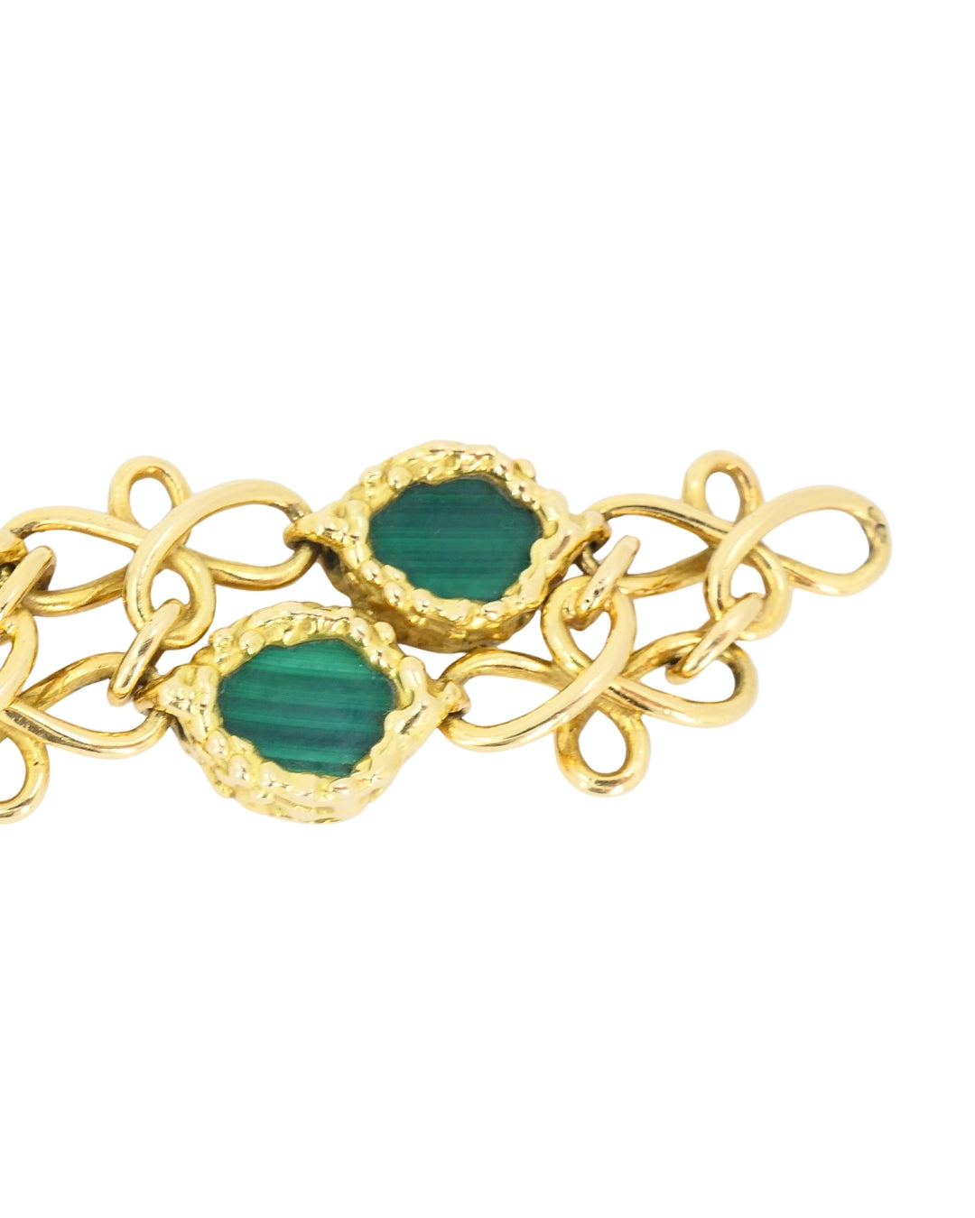 Vintage Malachite Bracelet Attributed to Mauboussin Paris 18k Gold