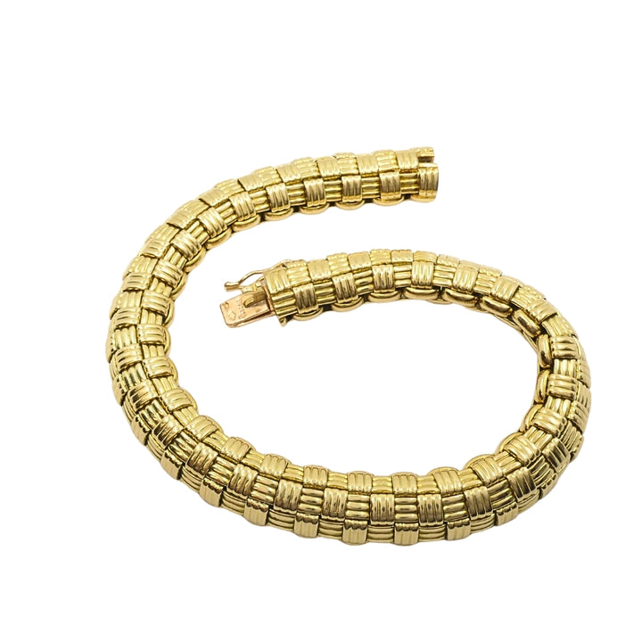 Vintage Cartier Paris 18k Gold Retro Grid Link Bracelet, 1950s-1970s