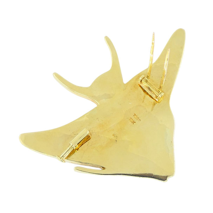 Tiffany & Co. 18k Gold Gemstone Angel Fish Brooch