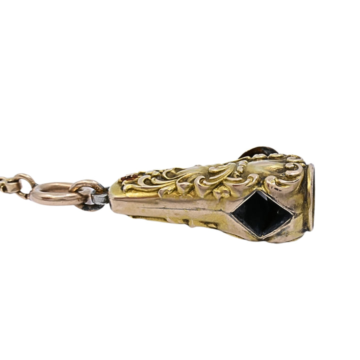 Antique 10k Gold Cigar Cutter Pendant 10k Gold Watch Chain Necklace
