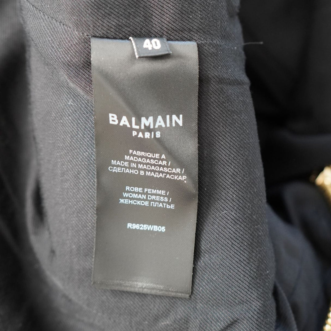 Balmain Black Wool Single Breasted Blazer Mini Dress