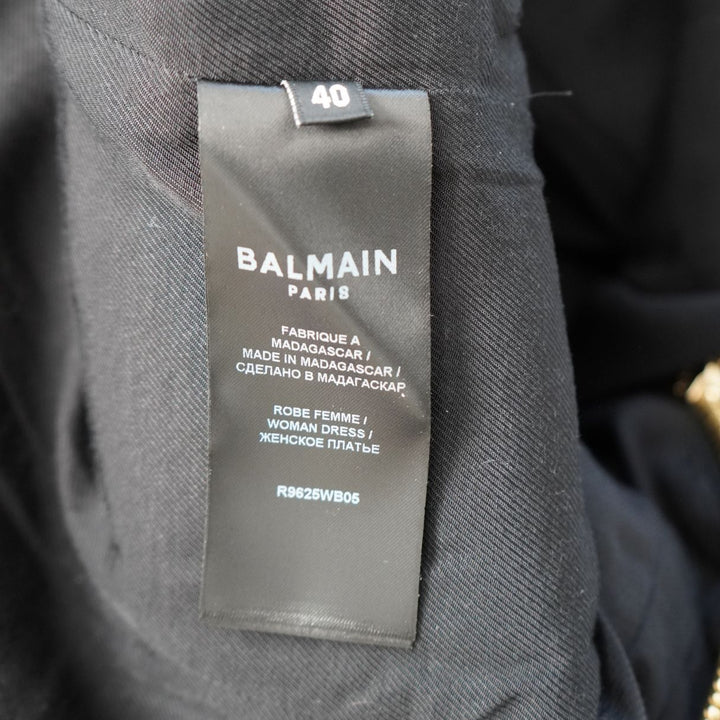Balmain Black Wool Single Breasted Blazer Mini Dress