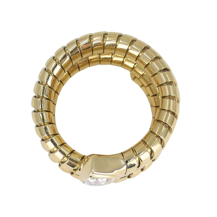 Vintage Bulgari Serpenti Tubogas 18k Gold Diamond Ring
