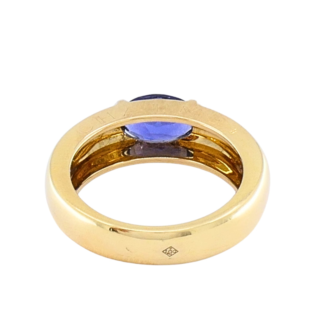 Vintage Chaumet Paris 18k Gold Tanzanite Ring, 1990s