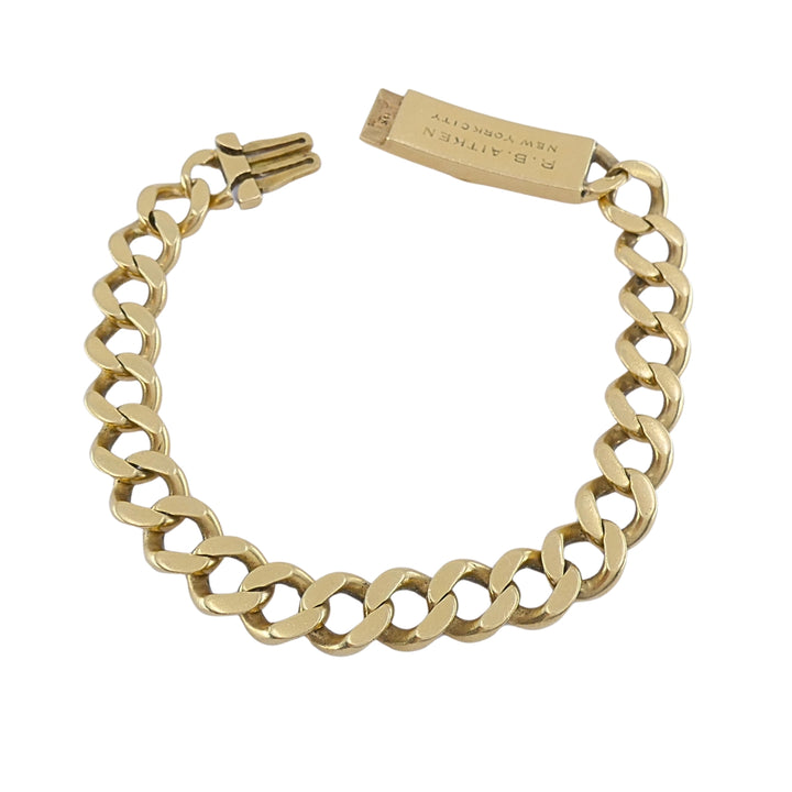Vintage Cartier 14k Gold Curb-Link ID Bracelet, Mid-20th Century