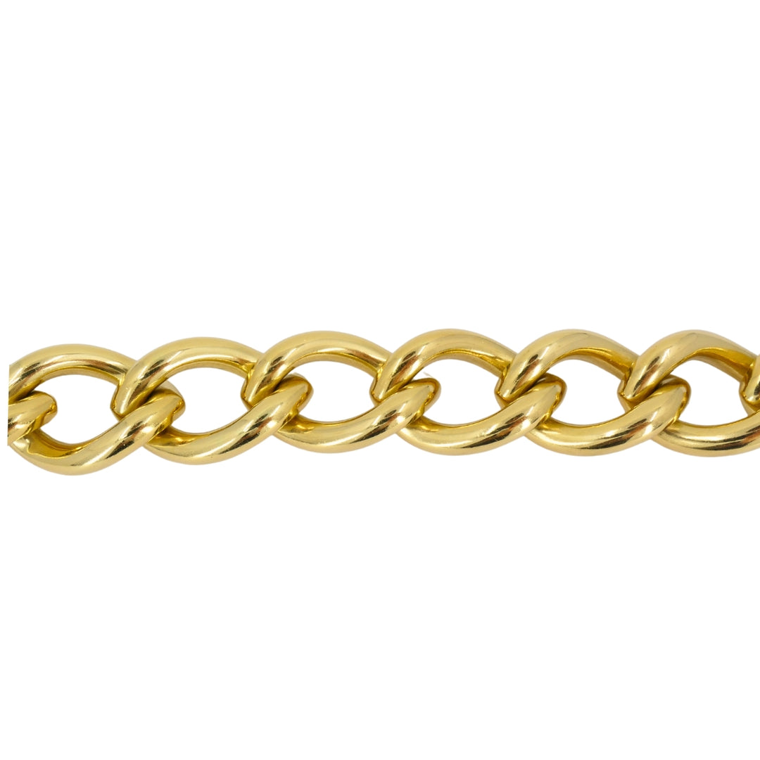 Vintage Italian Bracelet 18k Gold Marquise Shape Link