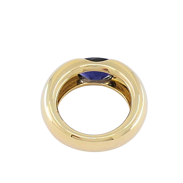 Vintage Cartier Ellipse 18k Gold Iolite Ring, 1993