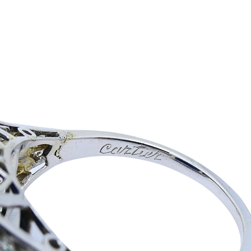 Cartier Art Deco Lapis Lazuli  Diamond Platinum Ring