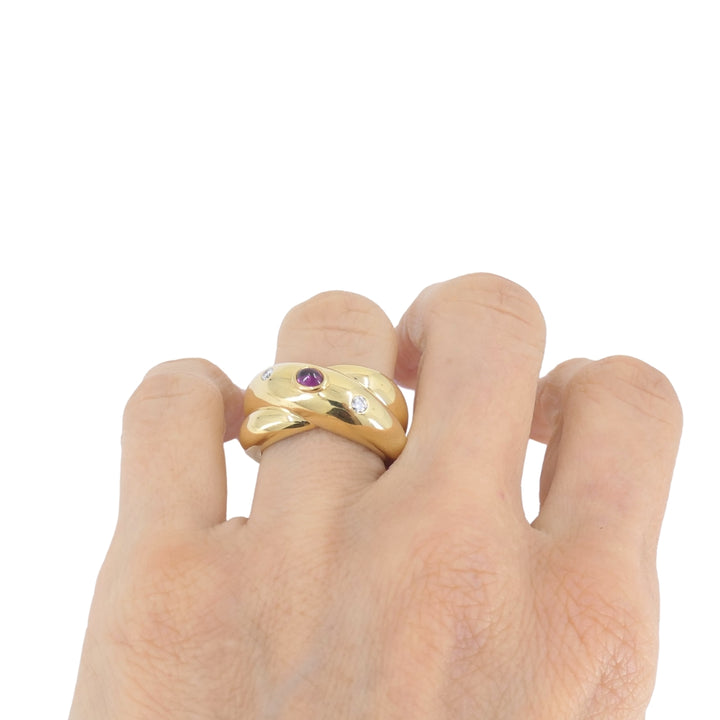 Vintage Cartier Ring 18k Gold Crossover Design