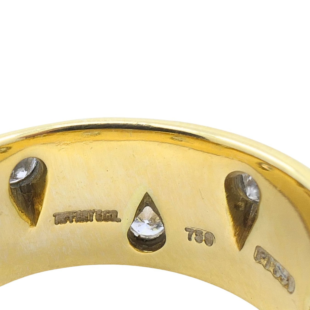 Tiffany & Co. Etoile 18k Gold Diamond Band Ring with Platinum Settings