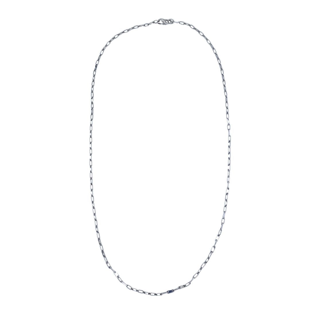 KRIA 18k White Gold Biker Chain Necklace
