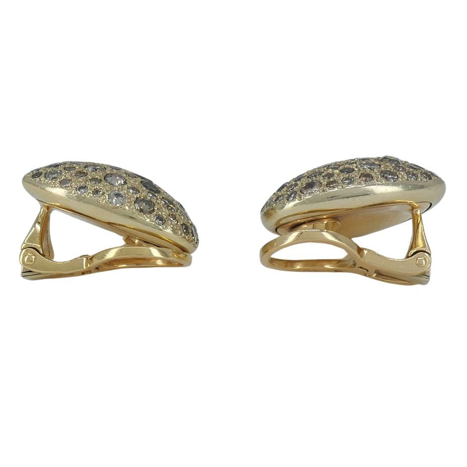 Pomellato Sabbia 18k Gold Diamond Heart Clip Earrings