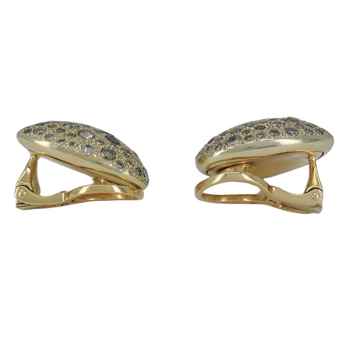 Pomellato Sabbia 18k Gold Diamond Heart Clip Earrings