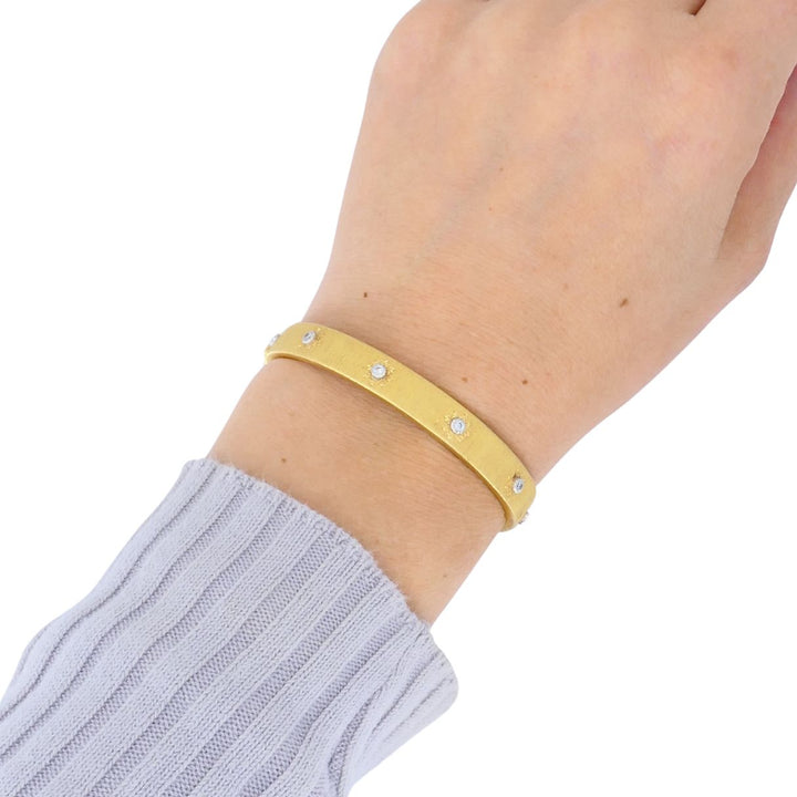 Vintage Buccellati 18k Gold Diamond Bangle Bracelet