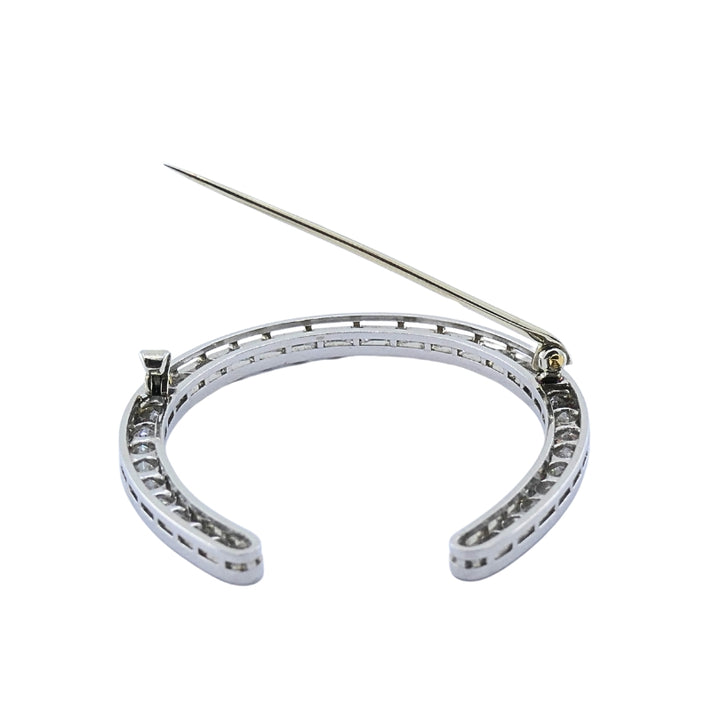 Edwardian Platinum Diamond Horseshoe Brooch