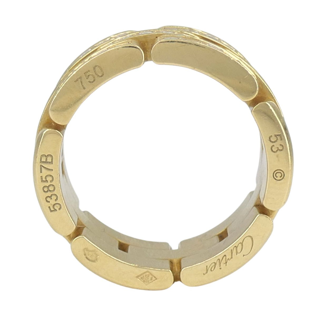 Cartier 18k Gold Diamond Triple Row Maillon Panthere Ring