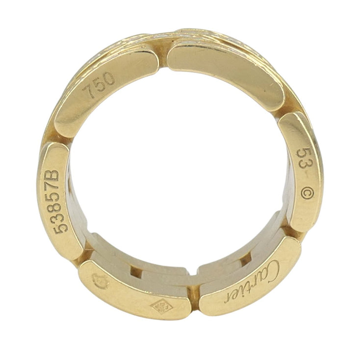 Cartier 18k Gold Diamond Triple Row Maillon Panthere Ring